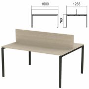 Стол письменный 2-МЕСТНЫЙ на металлокаркасе «Арго», 1600х1236х760 мм, ясень шимо (КОМПЛЕКТ)