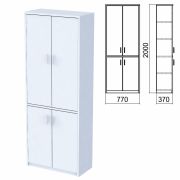 Шкаф закрытый «Арго», 770х370х2000 мм, серый (КОМПЛЕКТ)