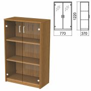 Шкаф закрытый со стеклом «Арго», 770х370х1220 мм, орех (КОМПЛЕКТ)