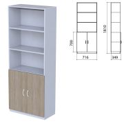Шкаф полузакрытый «Бюджет», 716х349х1810 мм, дуб сонома (КОМПЛЕКТ)
