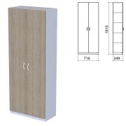 Шкаф закрытый «Бюджет», 716х349х1810 мм, дуб сонома (КОМПЛЕКТ)