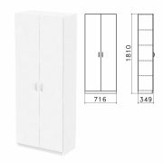 Шкаф закрытый «Бюджет», 716х349х1810 мм, белый (КОМПЛЕКТ)