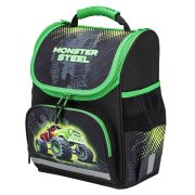 Ранец ПИФАГОР BASIC, 1 отделение, 3 кармана, эргономичная спинка, «Monster steel», 35х28х18 см, 270686