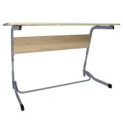 Стол-парта 2-местный регулируемый «Олимп», 1200х500х640-760 мм, рост 4-6, серый каркас, ЛДСП клён