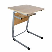 Стол-парта 1-местный нерегулируемый «Атлант», 600х500х760 мм, рост 6, серый каркас, ЛДСП клён