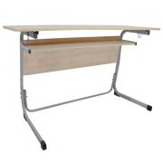 Стол-парта 2-местный нерегулируемый «Атлант», 1200х500х760 мм, рост 6, серый каркас, ЛДСП клён