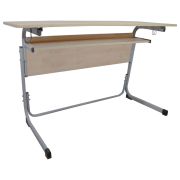 Стол-парта 2-местный регулируемый «Атлант», 1200х500х520-640 мм, рост 2-4, серый каркас, ЛДСП клён