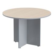 Стол для переговоров IMAGO d=110 см, клен мультиплекс/металлик