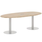 Конференц стол WAVE WOST 2211 бук тиара/алюминий, 220х110х75.4 см