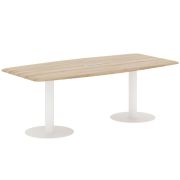 Конференц стол WAVE WCST 2211, бук тиара/белый, 220х110х75.4 см