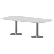 Конференц стол ПРГ-8 Белый/Алюминий 2400х1200
