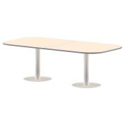 Конференц стол ПРГ-8 клен мультиплекс/Белый 2400х1200