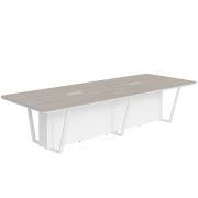 Стол для заседаний LINE СФ-571734.1, дуб серый/белый премиум, 346х134х754 см