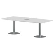 Конференц стол ПРГ-4 Белый/Алюминий 2400х1200