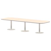 Конференц стол ПРГ-7 клен мультиплекс/Белый 3600х1200