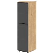 Шкаф колонка со стеклянной дверью LOFTIS, левый, 40х43х, Дуб Бофорд