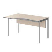 Стол эргономичный с фронтальной панелью левый IMAGO-S 140x90 см, клен мультиплекс/алюминий
