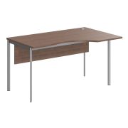 Стол эргономичный с фронтальной панелью правый IMAGO-S 140x90 см, ясень шимо/алюминий