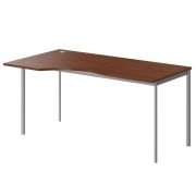 Стол эргономичный левый IMAGO-S 160x90 см, орех французский/алюминий