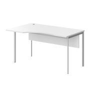Стол эргономичный с фронтальной панелью левый IMAGO-S 140x90 см, белый/алюминий