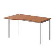 Стол эргономичный левый IMAGO-S 140x90 см, груша ароза/алюминий