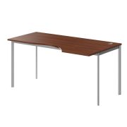 Стол эргономичный правый IMAGO-S 160x90 см, орех французский/алюминий