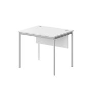 Стол рабочий с фронтальной панелью IMAGO-S 90x72 см, белый/алюминий