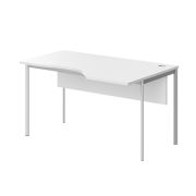 Стол эргономичный с фронтальной панелью правый IMAGO-S 140x90 см, белый/алюминий