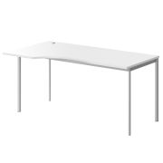 Стол эргономичный левый IMAGO-S 160x90 см, белый/алюминий