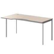 Стол эргономичный левый IMAGO-S 160x90 см, клен мультиплекс/алюминий