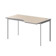 Стол эргономичный правый IMAGO-S 140x90 см, клен мультиплекс/алюминий