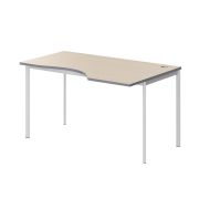 Стол эргономичный правый IMAGO-S 140x90 см, клен мультиплекс/белый