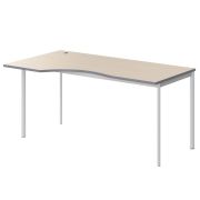 Стол эргономичный левый IMAGO-S 160x90 см, клен мультиплекс/белый