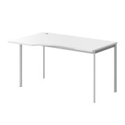 Стол эргономичный левый IMAGO-S 140x90 см, белый/алюминий