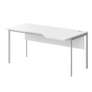 Стол эргономичный с фронтальной панелью правый IMAGO-S 160x90 см, белый/алюминий