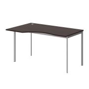 Стол эргономичный левый IMAGO-S 140x90 см, венге магия/алюминий
