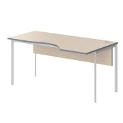 Стол эргономичный с фронтальной панелью правый IMAGO-S 160x90 см, клен мультиплекс/алюминий
