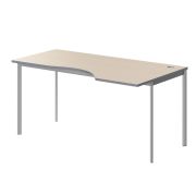 Стол эргономичный правый IMAGO-S 160x90 см, клен мультиплекс/алюминий