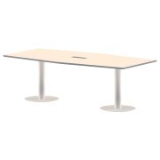 Конференц стол ПРГ-4 клен мультиплекс/Белый 2400х1200