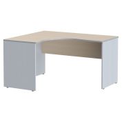 Стол эргономичный левый IMAGO 140x120 см, клен мультиплекс/металлик
