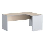 Стол эргономичный правый IMAGO 160x120 см, клен мультиплекс/металлик