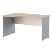 Стол эргономичный левый IMAGO 140x90 см, клен мультиплекс/металлик