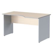 Стол эргономичный правый IMAGO 140x90 см, клен мультиплекс/металлик