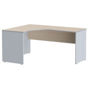 Стол эргономичный левый IMAGO 160x120 см, клен мультиплекс/металлик