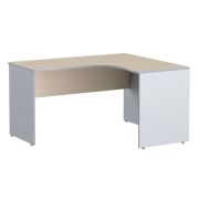 Стол эргономичный правый IMAGO 140x120 см, клен мультиплекс/металлик