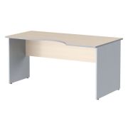 Стол эргономичный правый IMAGO 160x90 см, клен мультиплекс/металлик