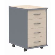 Тумба мобильная IMAGO, клен мультиплекс/Металлик