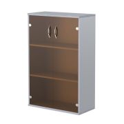 Шкаф средний со стеклом IMAGO, металлик