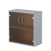 Шкаф низкий со стеклом IMAGO, металлик