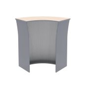 Стойка ресепшн угловая IMAGO 93,5x93,5, клен мультиплекс/металлик